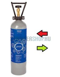 (40423cs) 2kg-os CO2 szénsav  palack töltés (töltöttre cserélés - palack csere) Grohe Blue-hoz